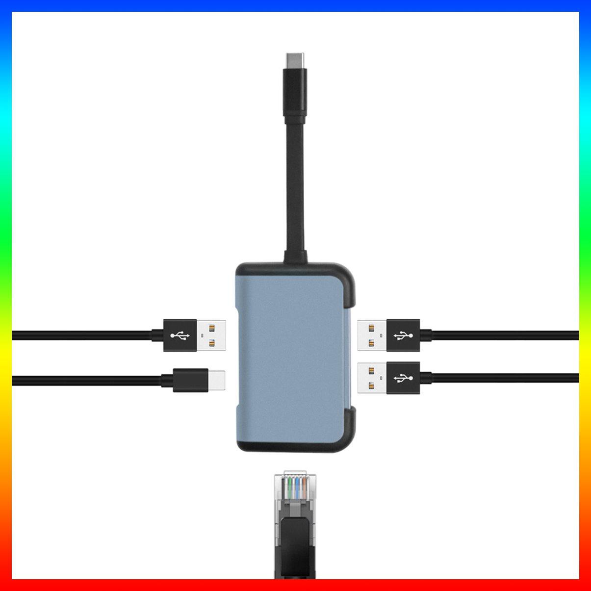 1 Bộ Chia 3 Cổng Usb 3.0 Type C Sang Rj45 1000mbps