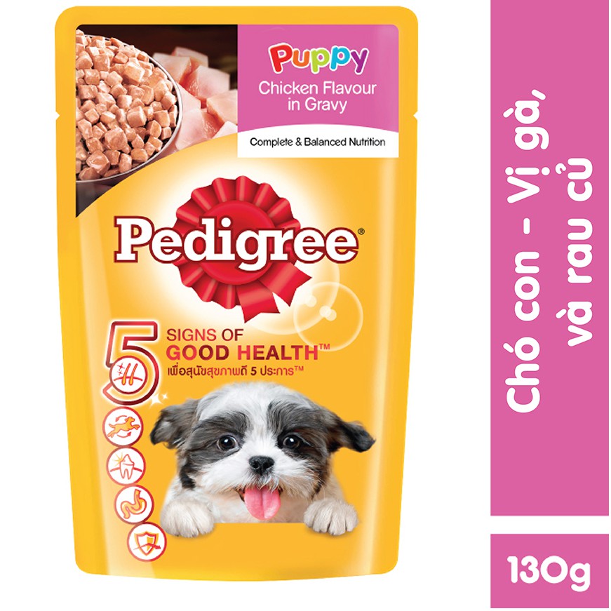 Pate Pedigree Puppy vị gà nấu sốt 130g