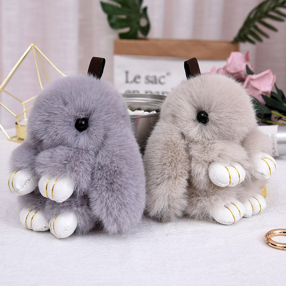 Aaron1 Phụ Kiện Trang Trí Túi Xách / Móc Khóa Hình Thỏ Nhồi Bông Thủ Công Dễ Thương