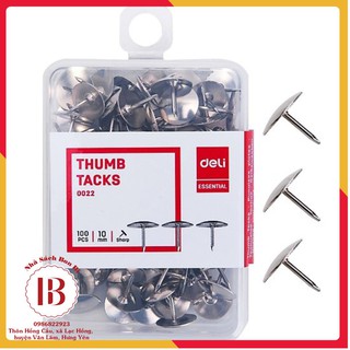COMBO 2 HỘP GHIM CÀI MŨ INOX 10mm, DELI 0022
