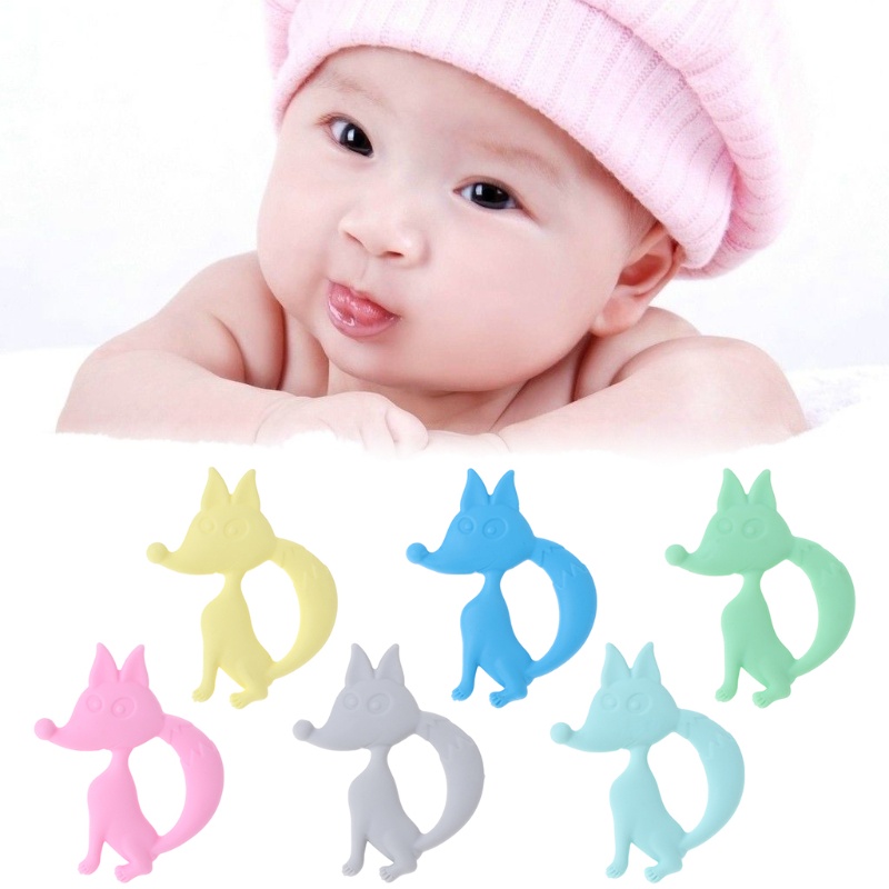 Đồ Chơi Ngậm Nướu Hình Cáo Bằng Silicone Dành Cho Bé Sơ Sinh