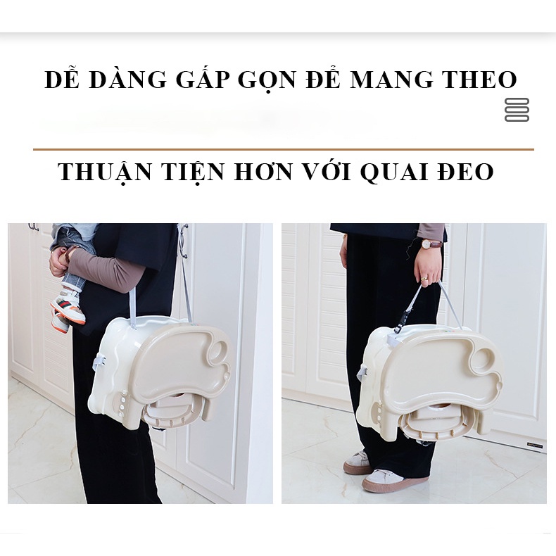 Ghế Ăn Dặm Cho Bé Gấp Gọn Kèm 4 Chân Sắt Và 2 Chế Độ Điều Chỉnh Cao Thấp