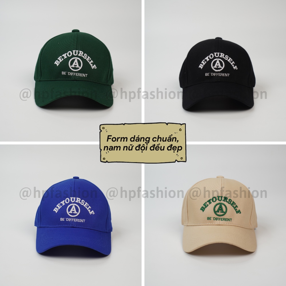 Mũ lưỡi trai ❤️ Nón kết thêu chữ BE YOUR SELF chất kaki cao cấp form unisex nam nữ N92 - Happy Style