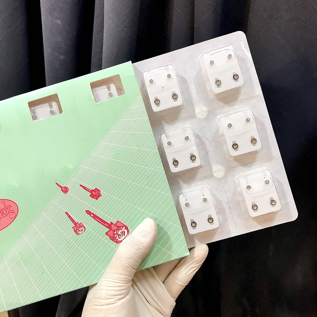 Bộ vỉ khuyên bấm lỗ tai thép y tế cao cấp