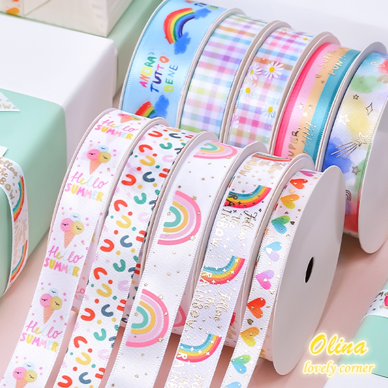 Cuộn Dây Ruy Băng Màu Cầu Vồng 9.1Monres Dành Cho Làm Quà