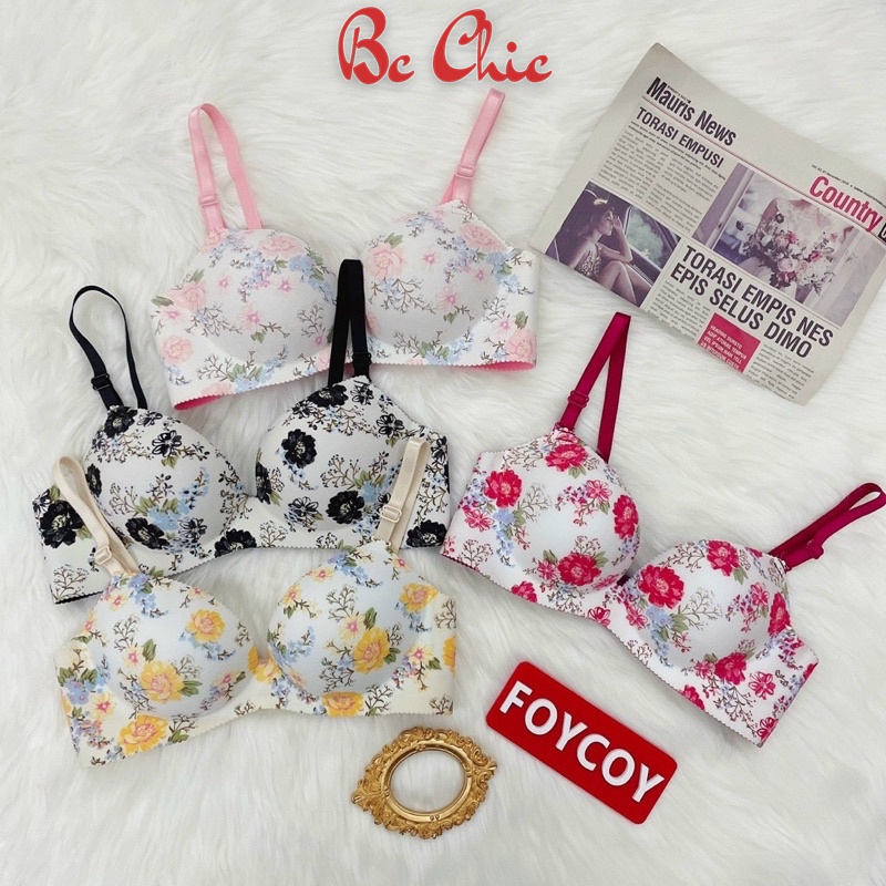 Áo lót su thông hơi 3D hoa hồng đệm dày  BC_CHIC LINGERIE