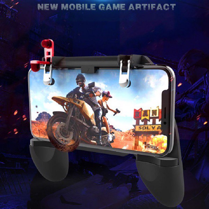 Trợ giá 2 ngày] Tay cầm game W10 Có Nút Bắn Cho Điện Thoại chơi Pubg, Ros, Free Fire Controller