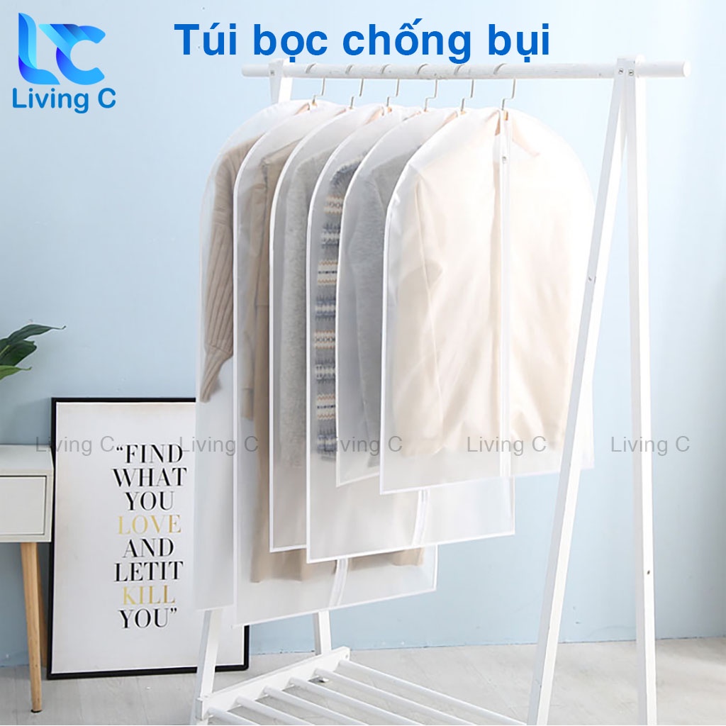 Túi bọc quần áo treo tủ chống bụi , túi bọc trùm quần áo loại dày, có khóa, chống thấm  _TB