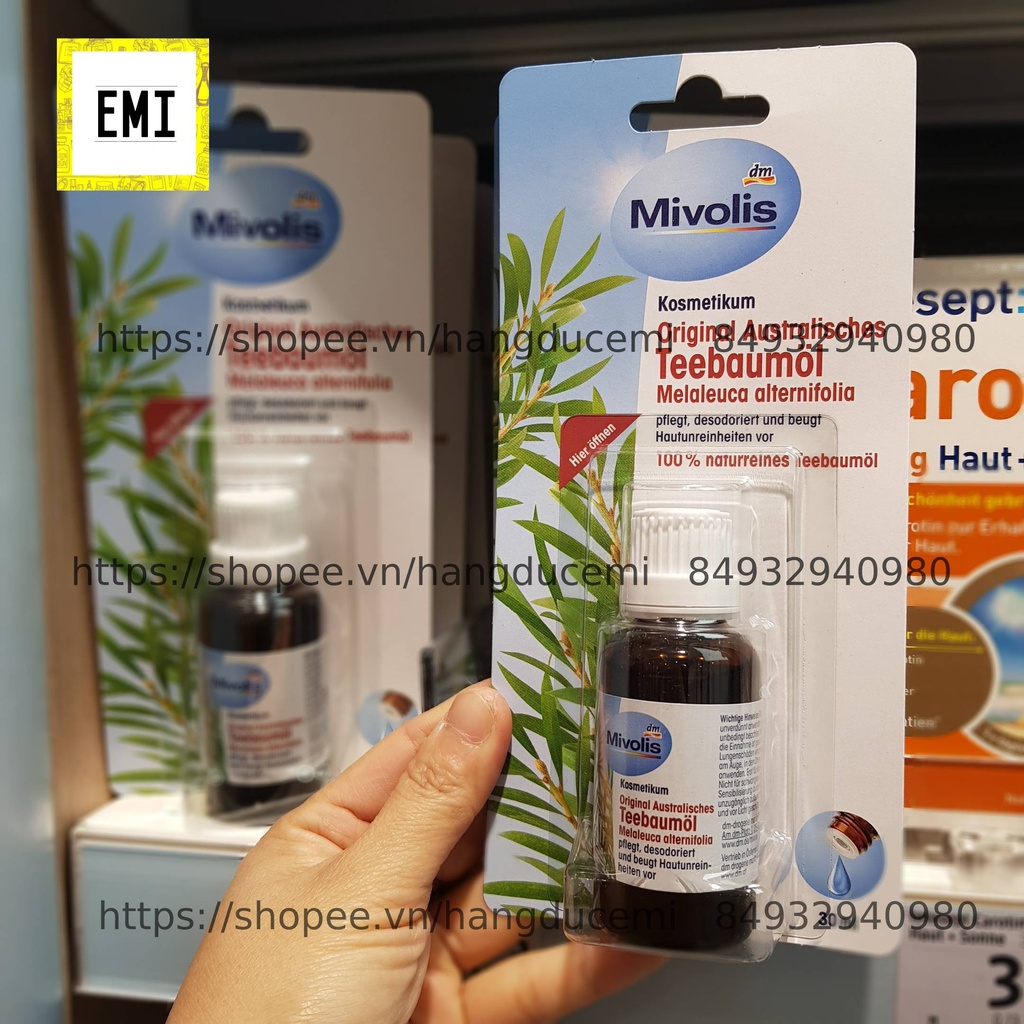 Tinh dầu tràm trà Mivolis Teebaumöl, cho da mụn hiệu quả của Đức - 30ml