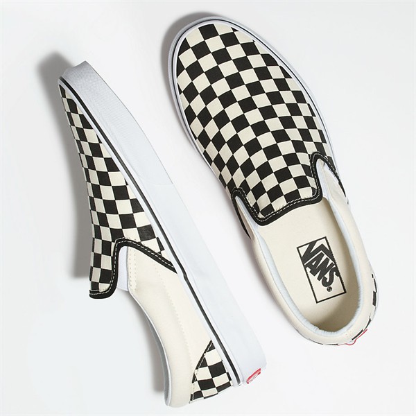 (Giày Chính Hãng) Vans Slip On Classic Checkerboard Black/White