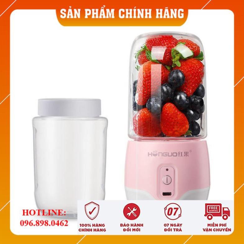 [CHÍNH HÃNG-FREESHIP] Máy Xay Sinh Tố Mini HONGUO 2021, Máy Xay Sinh Tố Đa Năng SIÊU HOT, Máy Xay Sinh Tố Cầm Tay 300ml