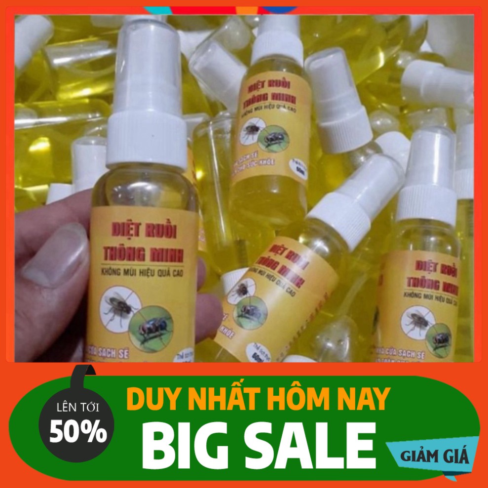 Thuốc Diệt Ruồi Thông Minh 60ml Dạng Xịt Hàng Chuẩn Loại 1- Thuốc Sinh Học Diệt Cả Ấu Trùng Ruồi An Toàn Hiệu Quả