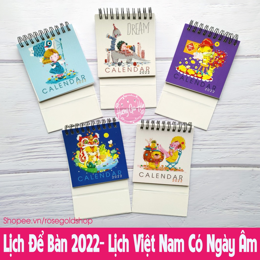 Lịch 2022 Để Bàn Mini, Lịch Bỏ Túi (Pocket Calendar) - Lịch Việt Nam Có Ngày Âm Lịch