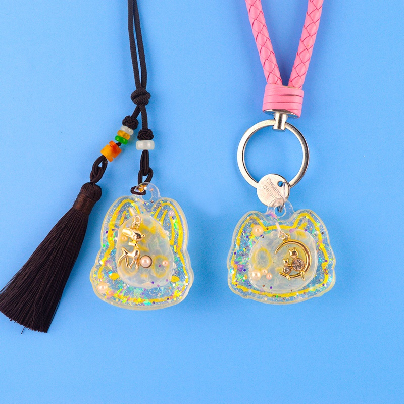 Khuôn Silicone Làm Móc Khóa Resin Epoxy Hình Đầu Mèo DIY