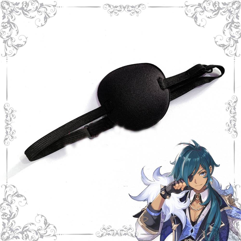 Genshin Impact Kaeya Cosplay Bản vá mắt có thể điều chỉnh Bản vá mắt dành cho người lớn Kid Y tế Bản vá hỗ trợ ngủ Pirate Pirate Cosplay Costume