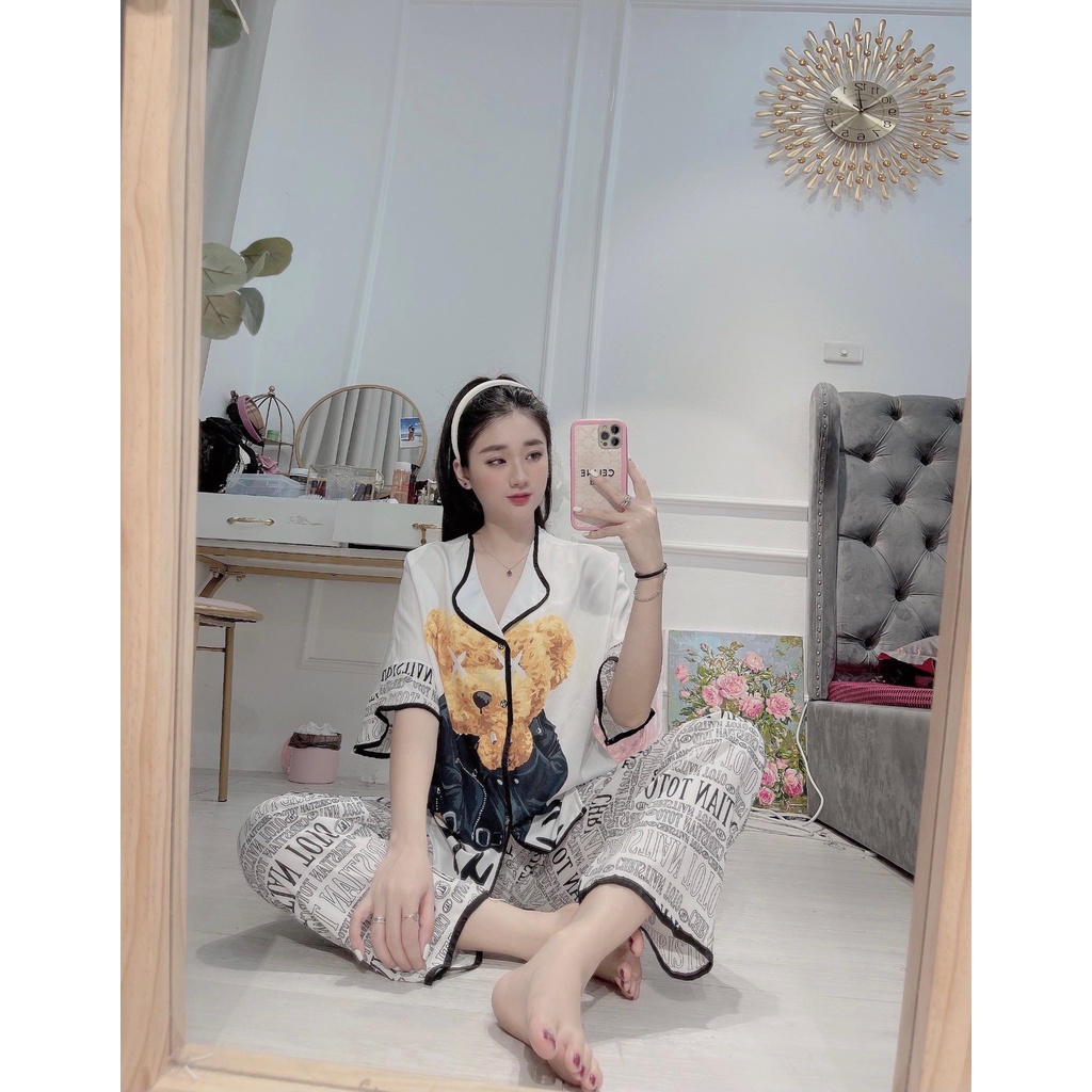 Mẫu đồ bộ lụa mango cổ sen của shop | BigBuy360 - bigbuy360.vn