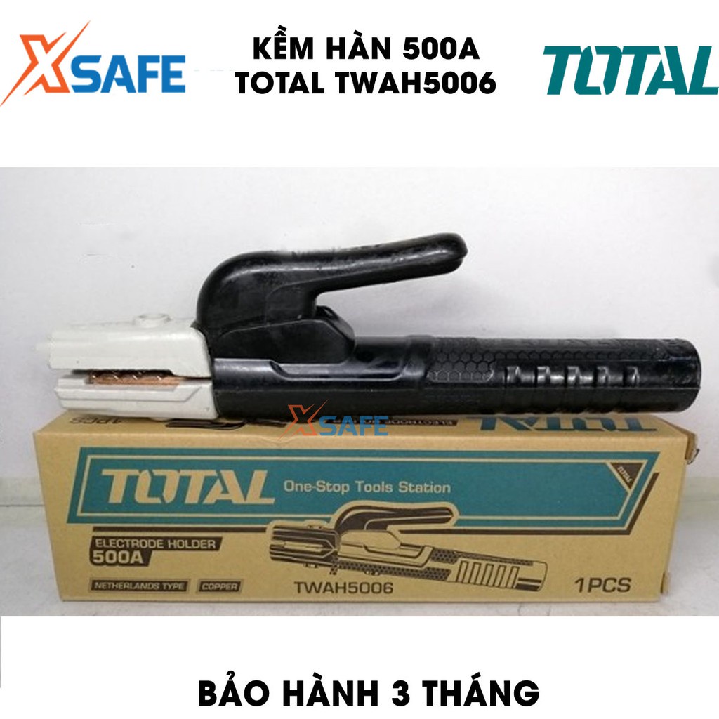 Kềm hàn 500A TOTAL TWAH5006 kiểu dáng mới Kìm hàn dòng điện định mức 500A, phù hợp sử dụng cho máy hàn MMA của Total