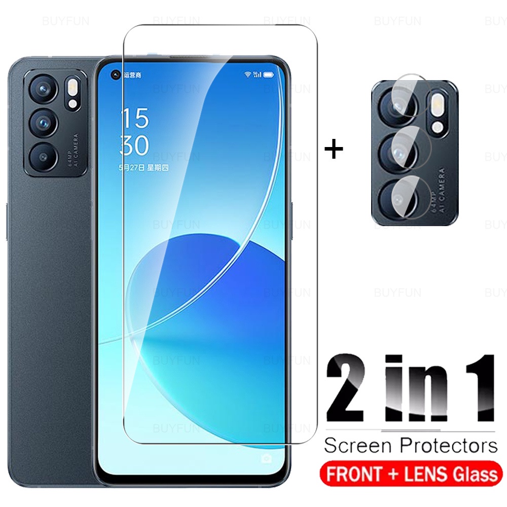 Kính cường lực bảo vệ camera 2 trong 1 cho OPPO Reno6 5G OPOP Reno 5 6 5G Reno5 Lite 5F