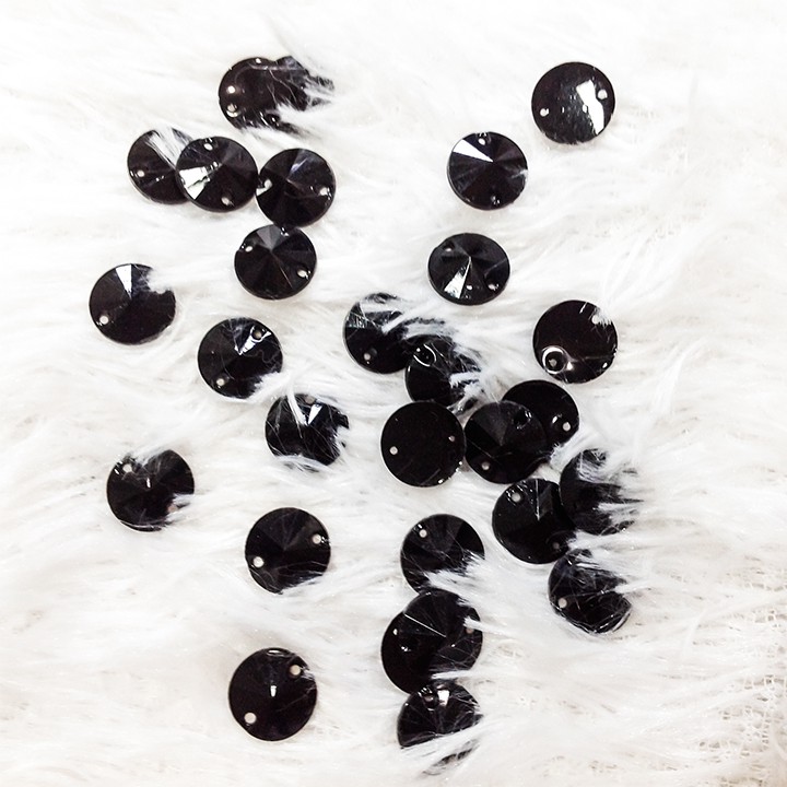 10 Hạt đá 3d nhựa kết áo dài áo đầm hình tròn chóp size 1cm