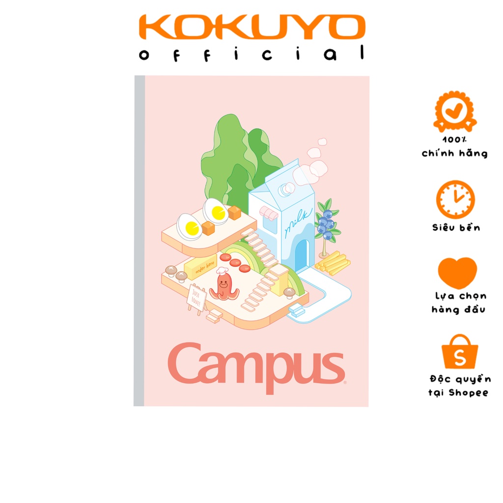 Vở Campus Isometric Kẻ Ngang Có Chấm Khổ B5