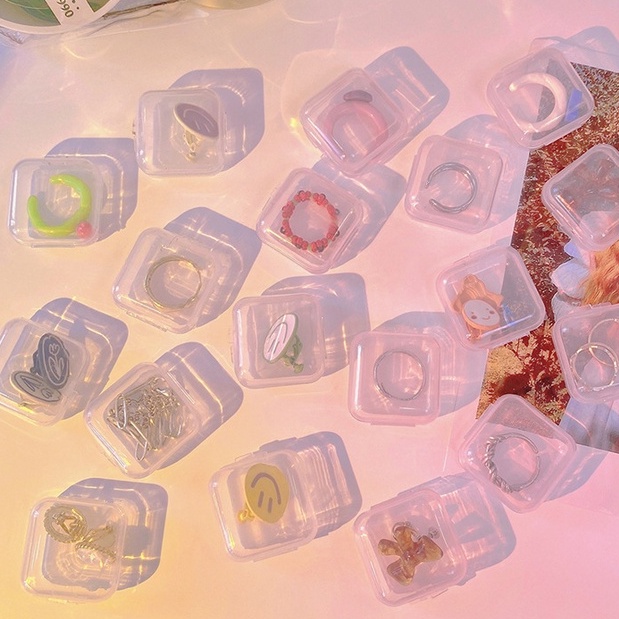 Hộp Đựng Trang Sức Mini Bằng Nhựa Trong Suốt