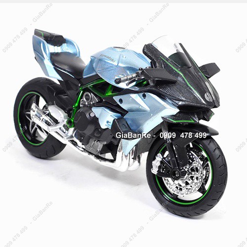 XE MÔ HÌNH KIỂU DÁNG KAWASAKI NINJA H2R - TỈ LỆ 1:12 - H1TOY TQ - BẠC - 8701