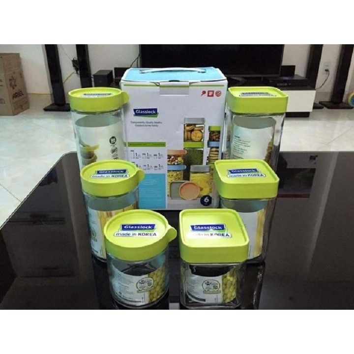 Bộ 6 hũ thủy tinh GLASSLOCK  IG805
