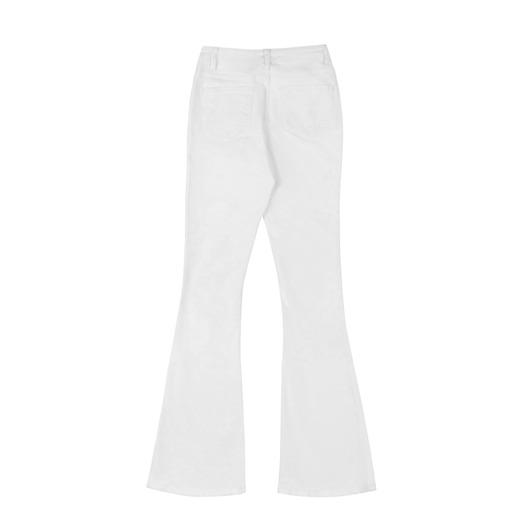 TATICHU - Muted Colors Flared Jeans  - Quần Jean loe co giãn