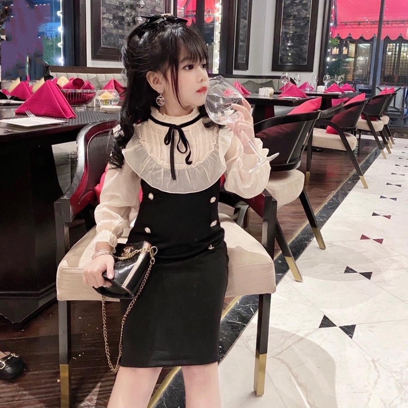 Set váy umi phối voan VN sang chảnh bé gái