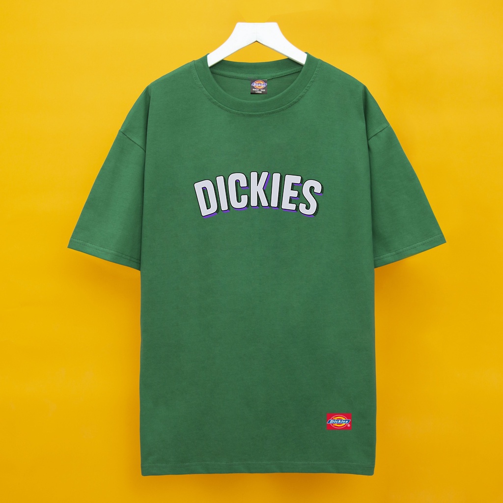 Áo Thun Dickies Logo Trắng Cong form rộng - T-Shirt Dickies cao cấp-DK04-Streetwears SG