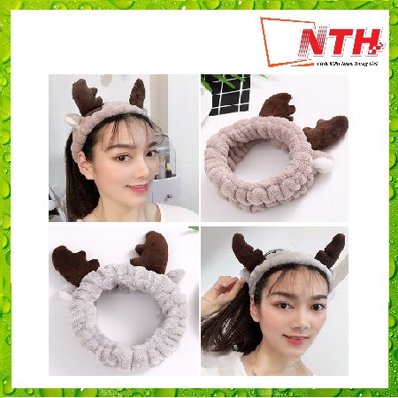 Băng Đô Sừng Hươu 3D Vải Nhung