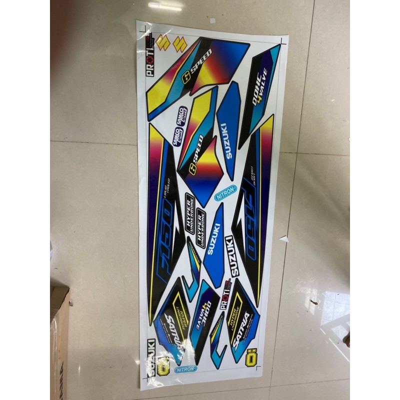 ( Quí khách vui lòng mang ra tiệm cho thợ dán ) Tem satria fi 7 màu