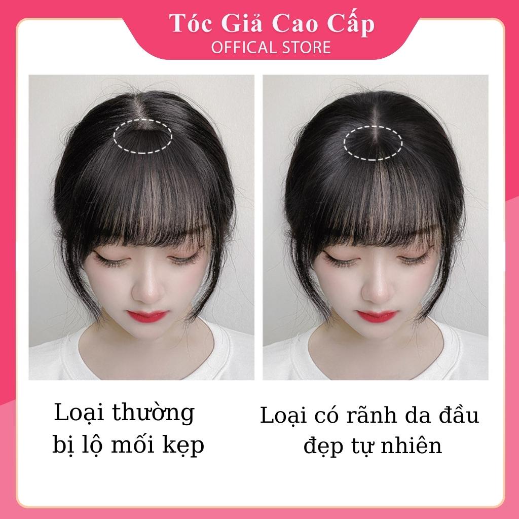 Tóc mái giả 3d có rãnh da đầu, 2 kẹp bấm , che hói , che bạc đều được, PH01