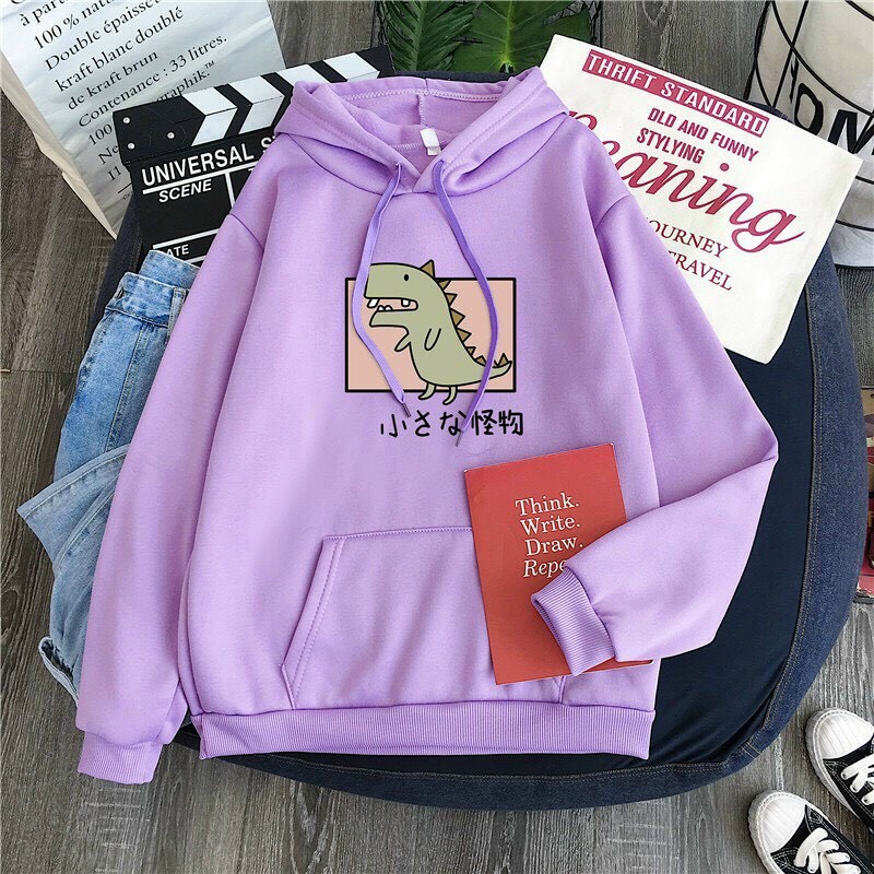 Áo hoodies in hình chú khủng long, áo hoodies nỉ lót bông