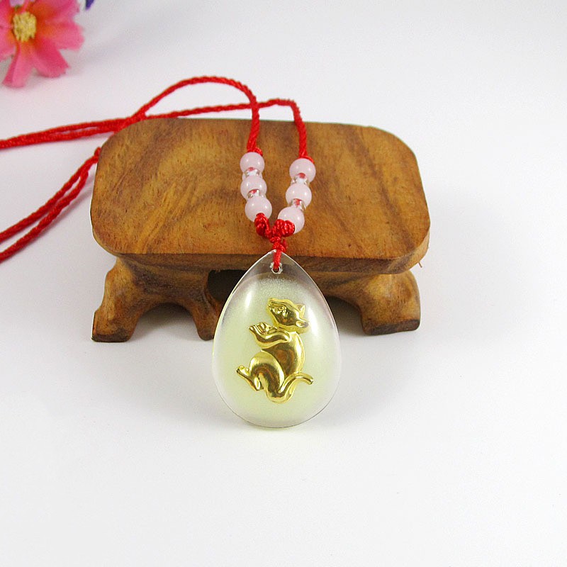 Mặt Dây Chuyền Pha Lê Phát Sáng 12 Cung Hoàng Đạo 12 Loket Kristal Zodiak (Miễn Phí Dây Đỏ)