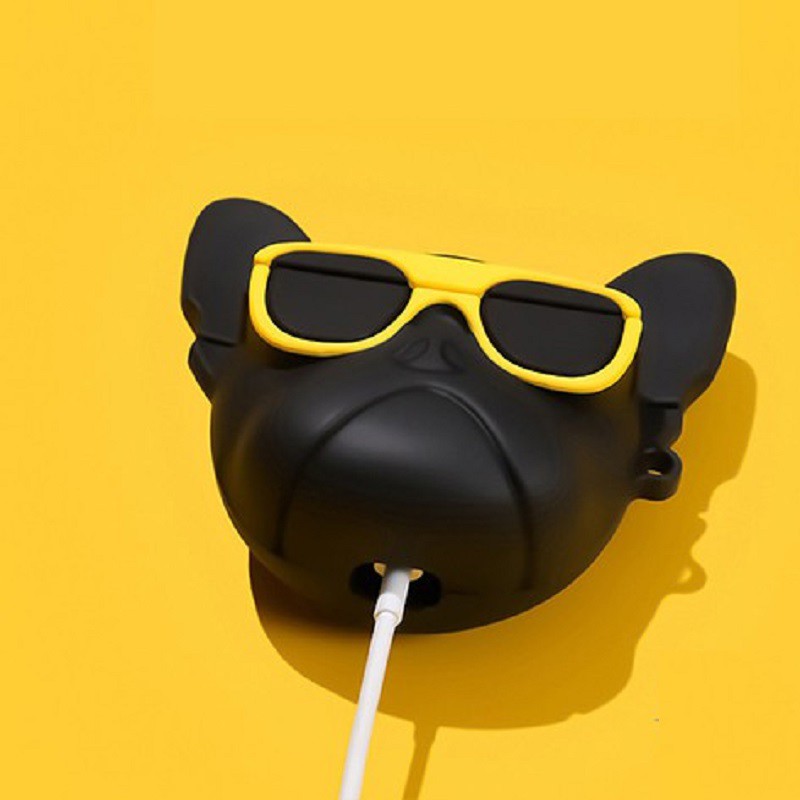 🔥 Case Ap 1/2 & Pro 🔥 Freeship 🔥 VỎ BỌC MODEL CHÓ PITBULL NGẦU KÍNH VÀNG - Cho Tai Nghe Không Dây  - Tuanphuk