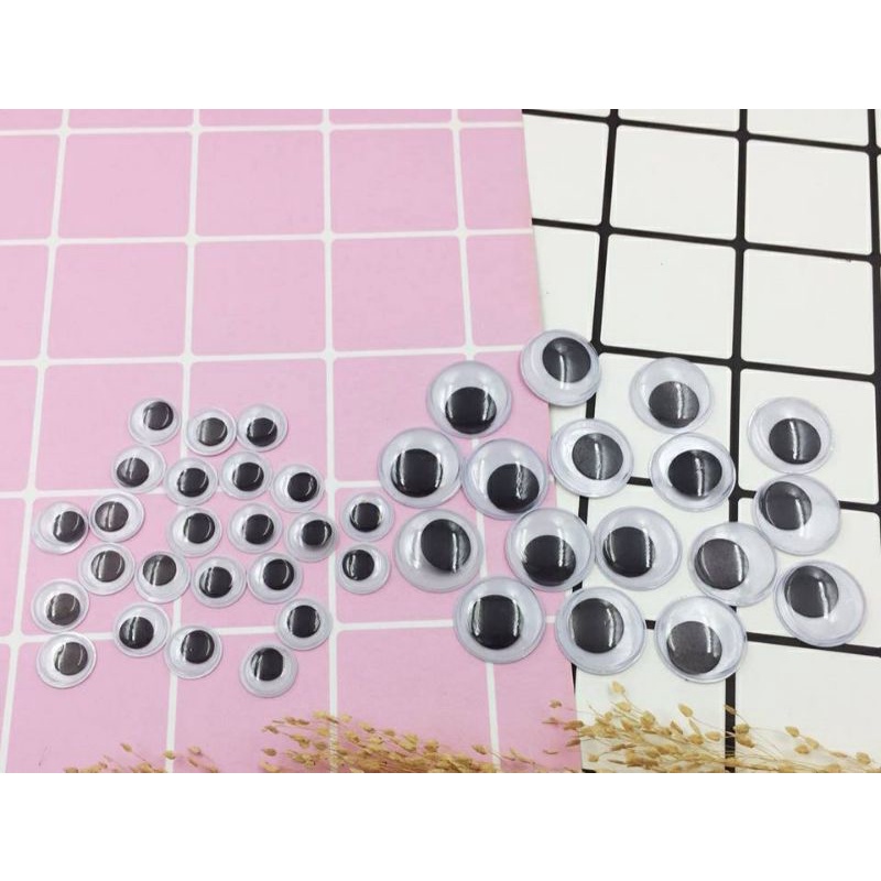 Mắt thú bông dán có tròng đen