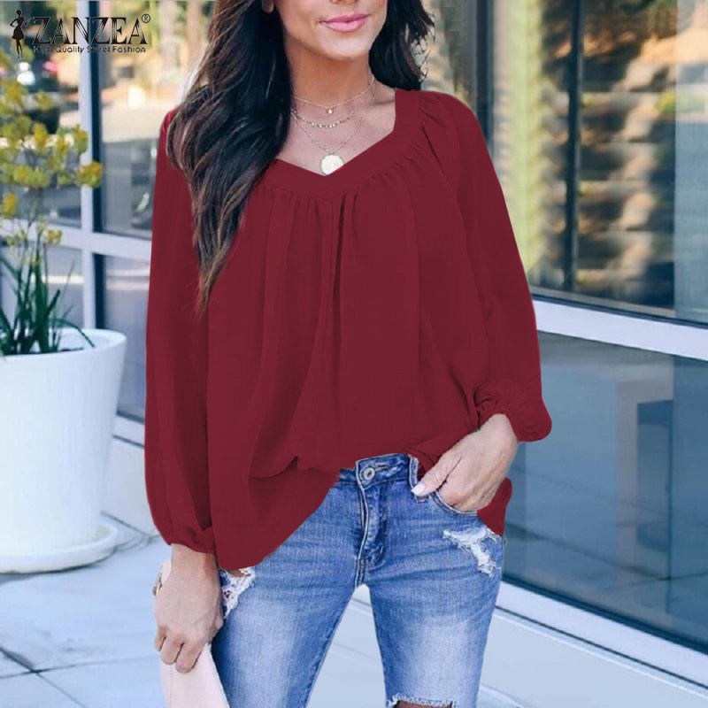 Áo Zanzea tay dài thắt nơ sau lưng thời trang dành cho nữ