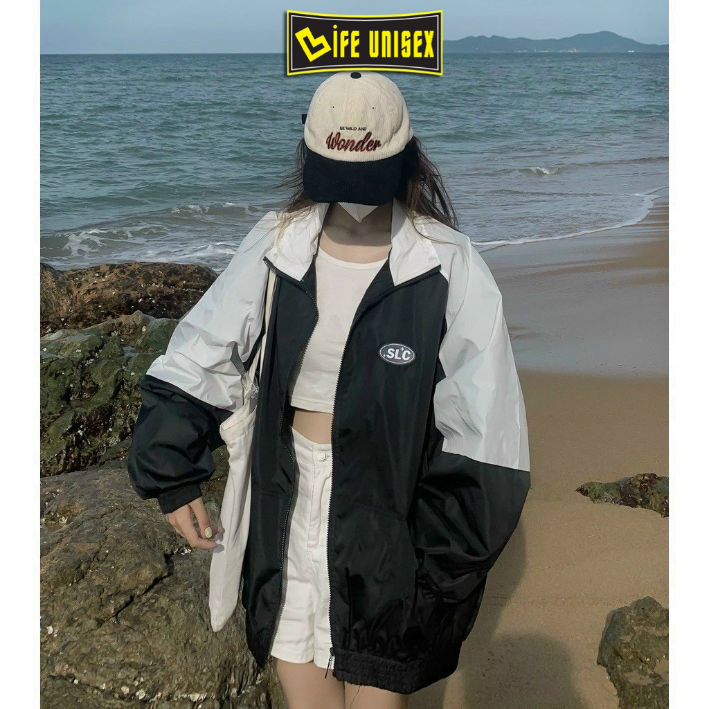 Áo Khoác Dù 2 Lớp S.L.C Ulzzang Nam Nữ Unisex Form Rộng Bomber Jacket Life Unisex