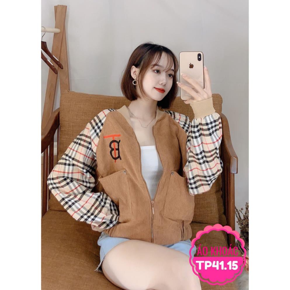 ÁO KHOÁC KAKI NHUNG TĂM TAY PHỐI BUBERRY CỰC SANG (TP41.15) ⚡100% ẢNH THẬT⚡ ÁO KHOÁC NỮ
