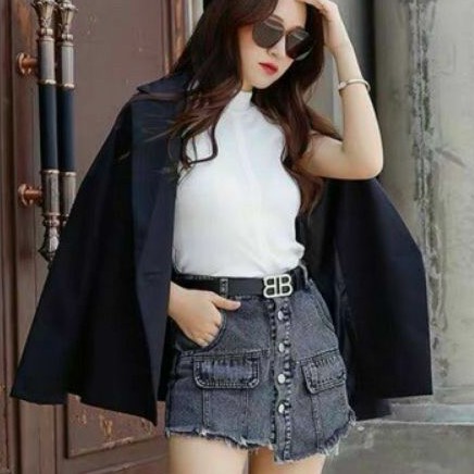 Quần jeans giả váy lệch tà xinh xắn😘