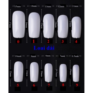 100 cái móng úp vuông (10 size 1->10)
