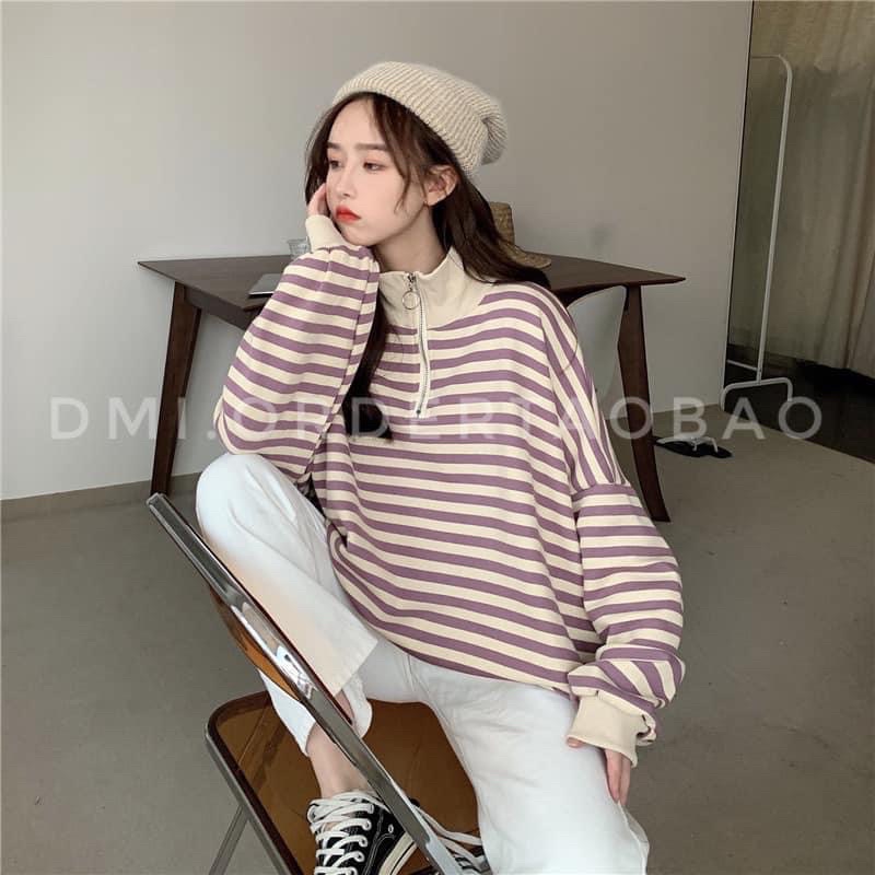 ❗ÁO SWEATER KẺ CÓ KHOÁ KÉO SIÊU XINH ❗️ | BigBuy360 - bigbuy360.vn