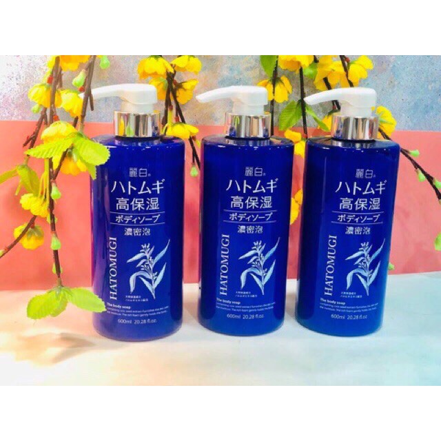 Sữa Tắm ý dĩ Hatomugi Dưỡng Ẩm Và Làm Sáng Da 800ml Xanh 600ml