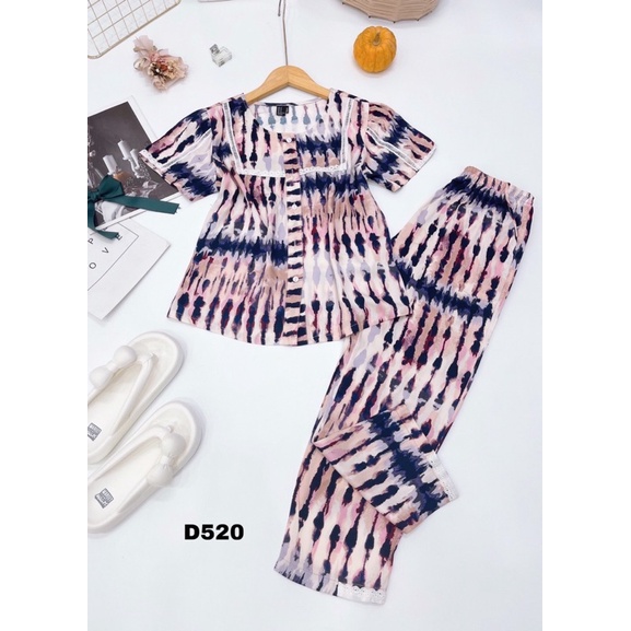 Đồ Bộ Tole Lanh Tay Ngắn Phối Ren Pijama 40-65kg VNXK