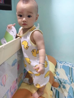 Bộ ba lỗ cotton giấy cho bé
