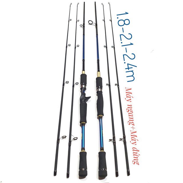 combo bộ cần câu lure cần dài 2m4 + máy ngang CD201 máy cực khoẻ bộ y hình