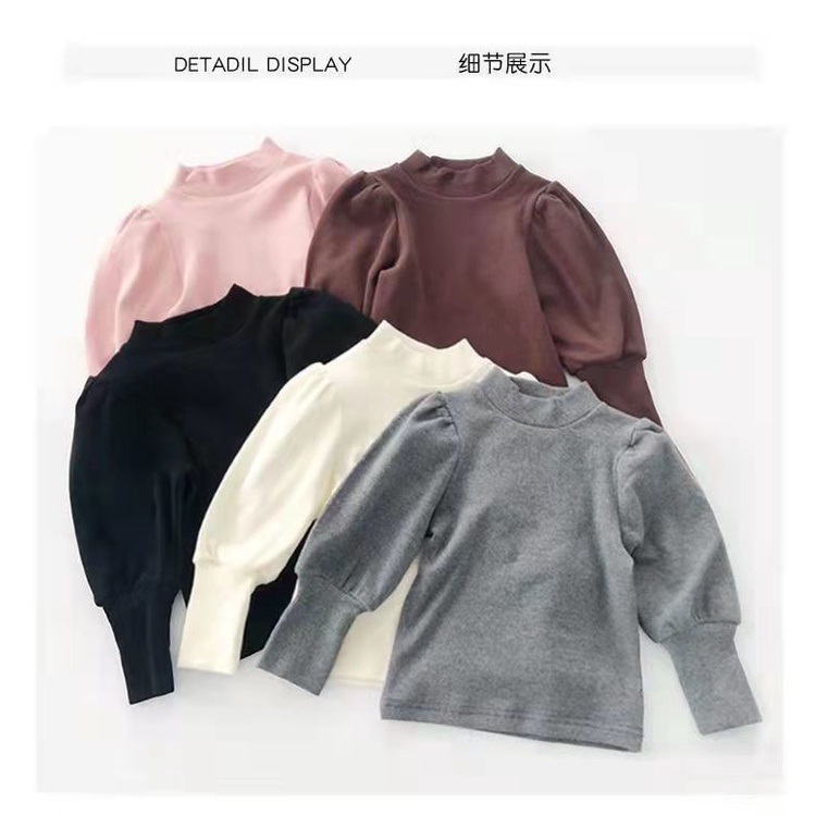 Áo Kiểu Tay Phồng Dài Thời Trang Xinh Xắn Cho Bé Gái 0-8 Tuổi