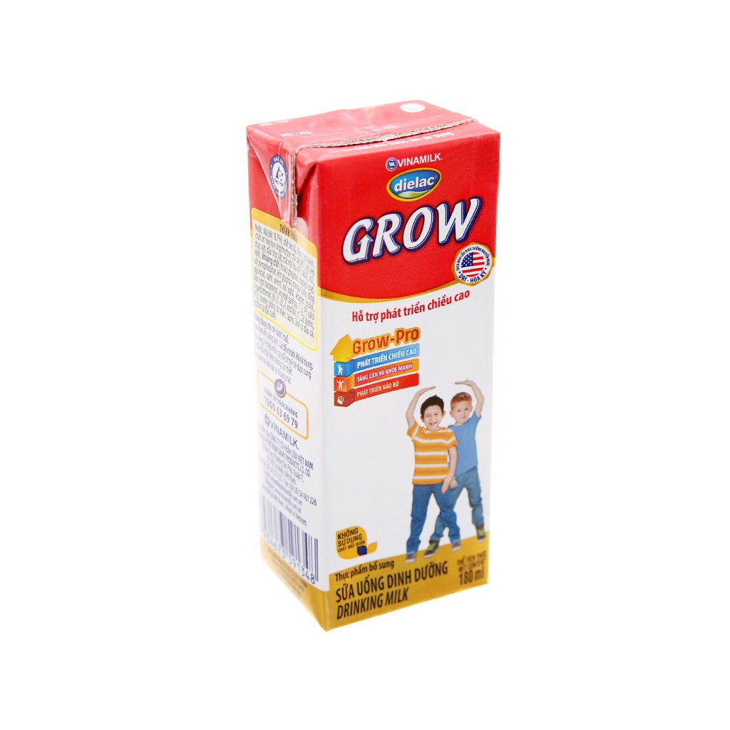 Lốc 4 hộp Sữa bột pha sẵn Dielac Grow 180ml