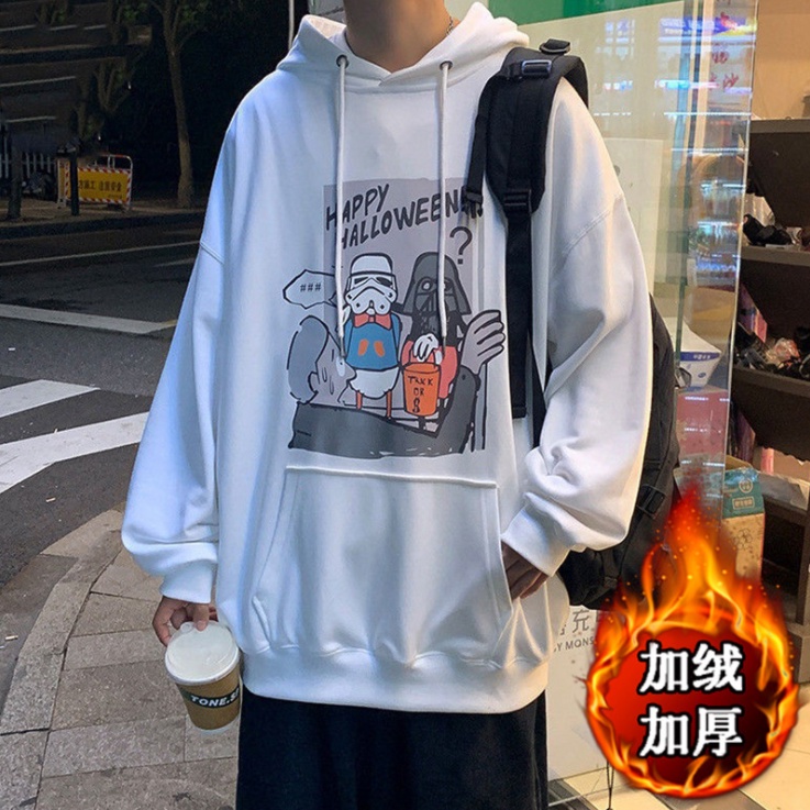 Áo hoodie dáng rộng in hình hoạt hình thời trang mùa thu dành cho nam Triple A 2021